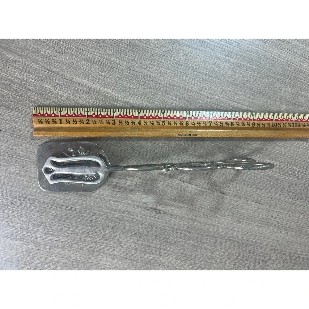 Vintage Silver-Plated Pastry Tongs Ornate Handle and Paddle Design
